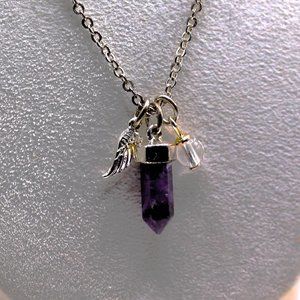 Avon Purple Peace Charms of Strength Amethyst Necklace for Domestic Violence